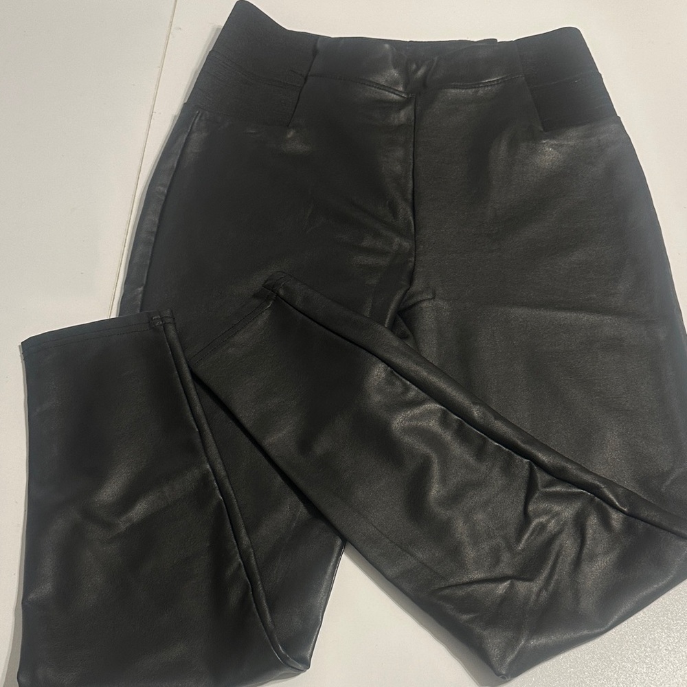 a new day Women's Black Leggings Faux Leather Look